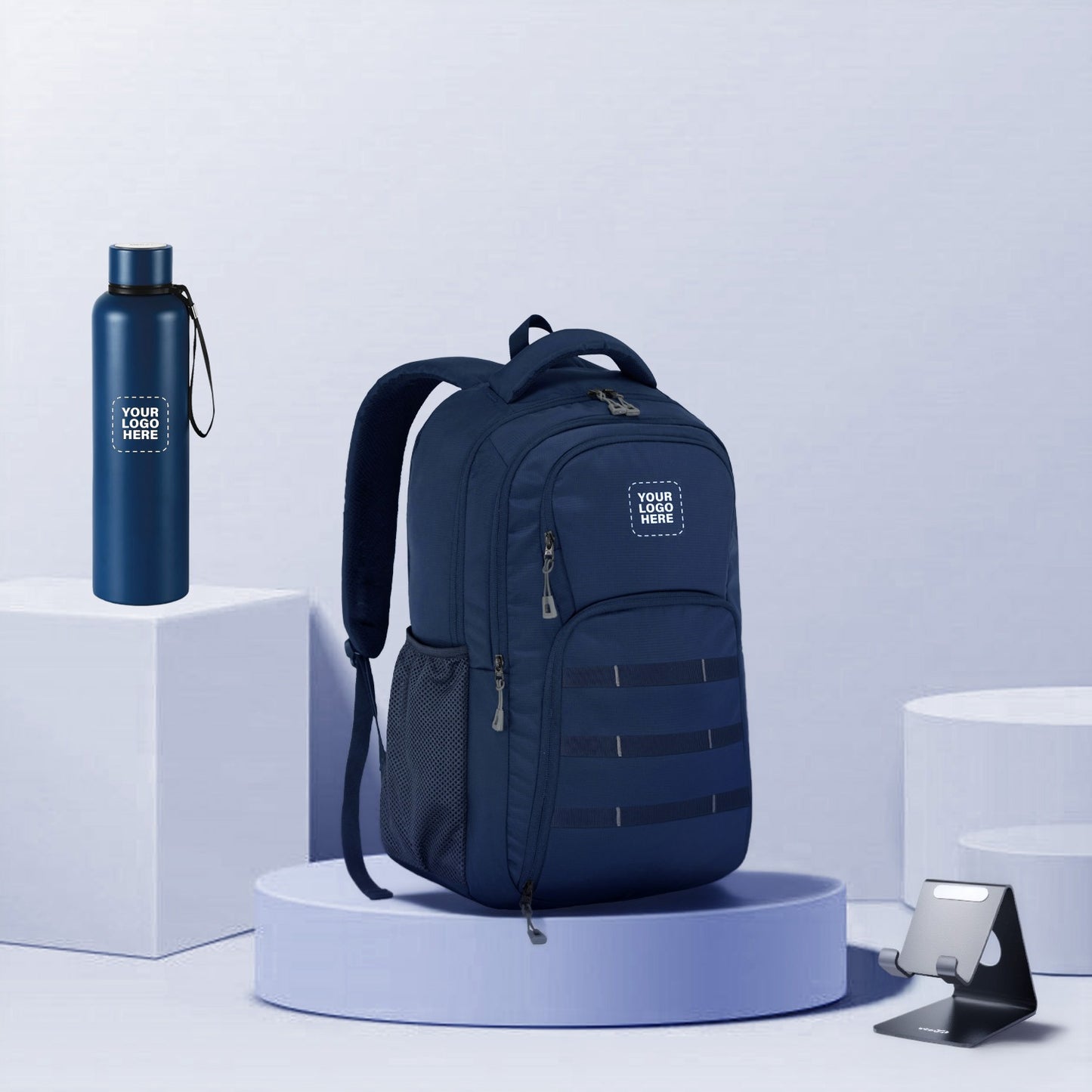 Corporate Gifting Set – Custom Logo Backpack, Metal Bottle & Phone Holder