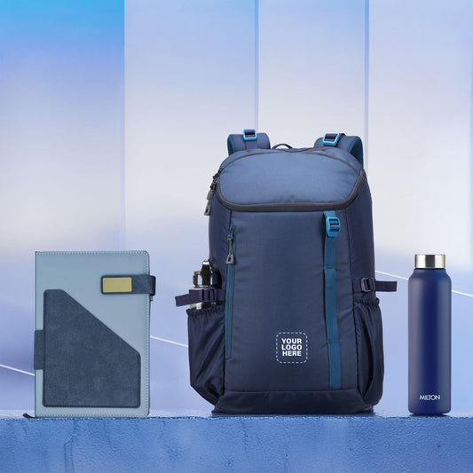 Corporate Gifting Combo – Travel Backpack, Milton Stainless Steel Bottle & Diary