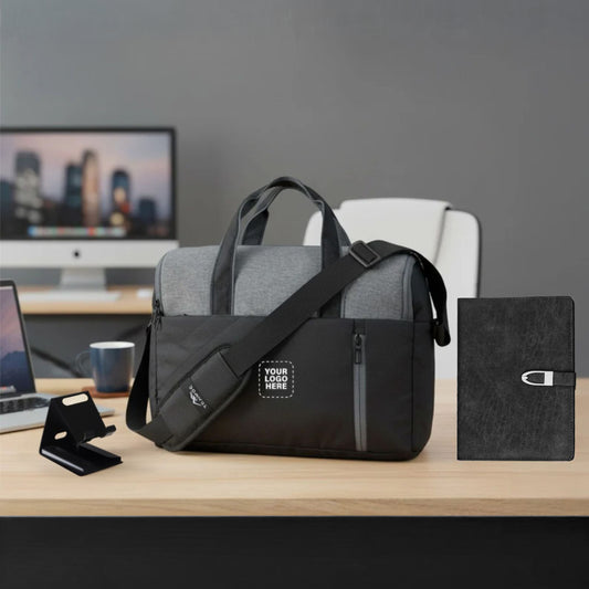 Professional Office Essentials Gift Combo – Branded Messenger Bag, Diary & Mobile Holder