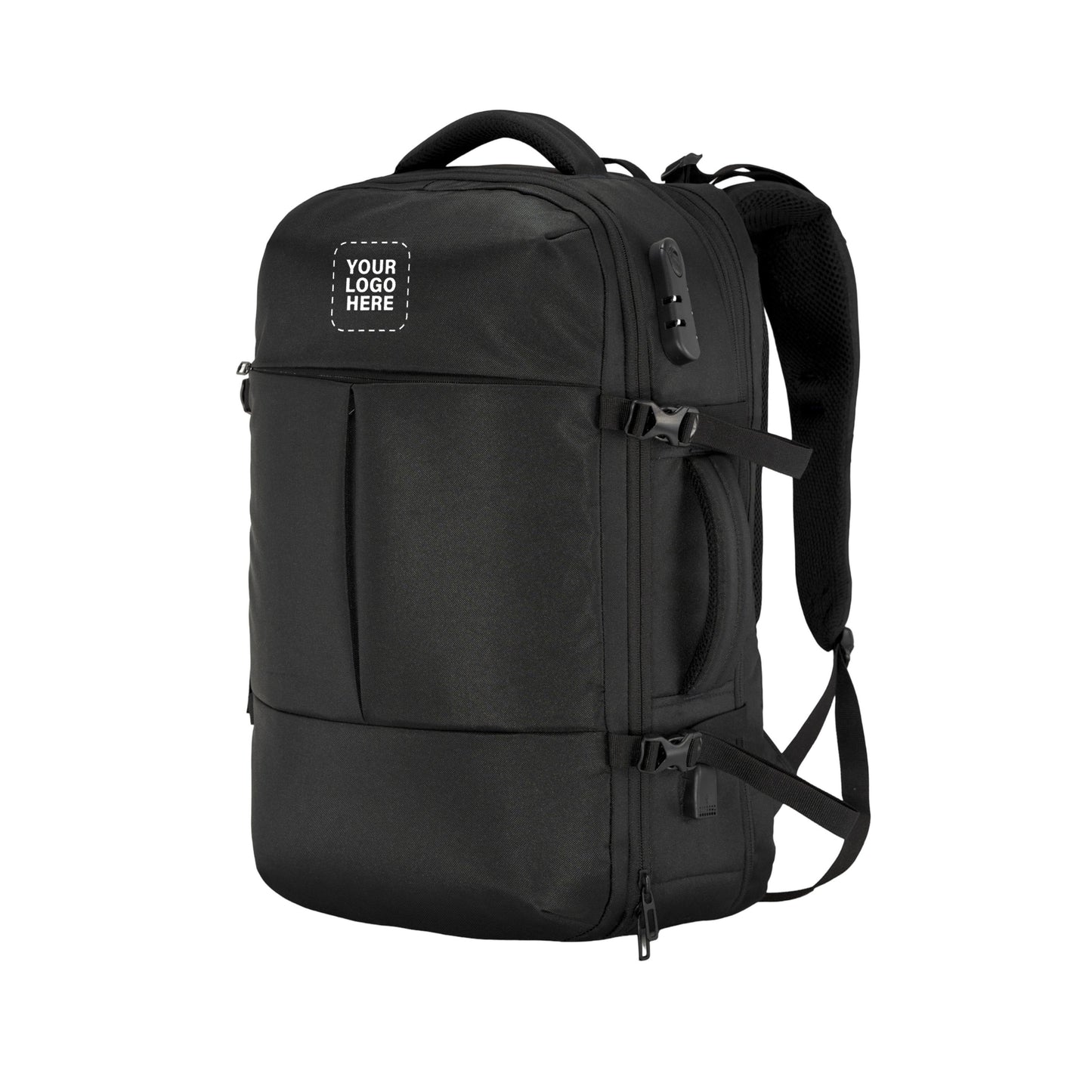 TPB01- 45L Laptop Bag  with Anti-Theft Lock, Expandable Storage, USB Charging, Suitcase-Style Opening