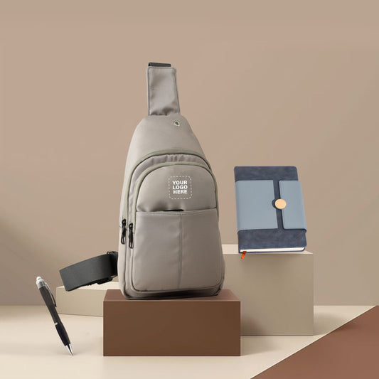 Corporate Essentials Gift Set – Custom Logo Sling Bag, Notebook & Metal Pen