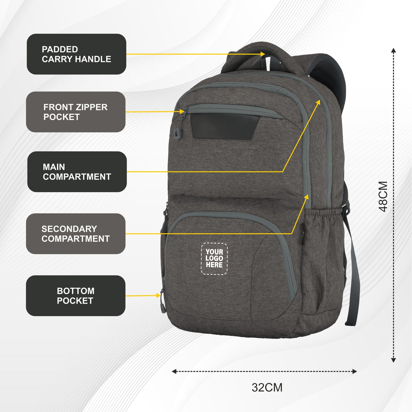 TPB04 - 30L Laptop Backpack   16-Inch Compartment, USB Charging Port