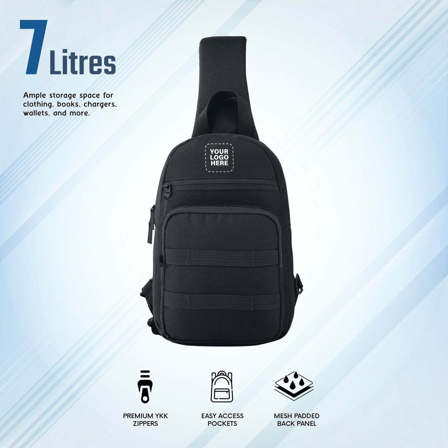 CARRIZ Sling Bag for Men & Women | Outdoor Crossbody & Shoulder Bag for Hiking, Cycling & Travel | Water Resistant | 2-Year Warranty (CRB03)