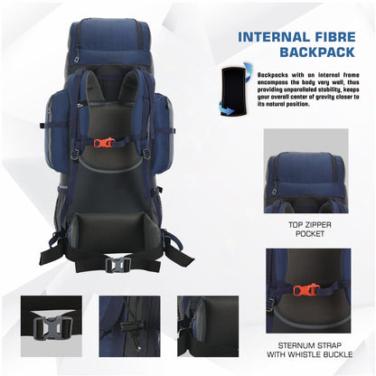 EXPEDITION 80L Rucksack with shoe compartment &  Rain Cover