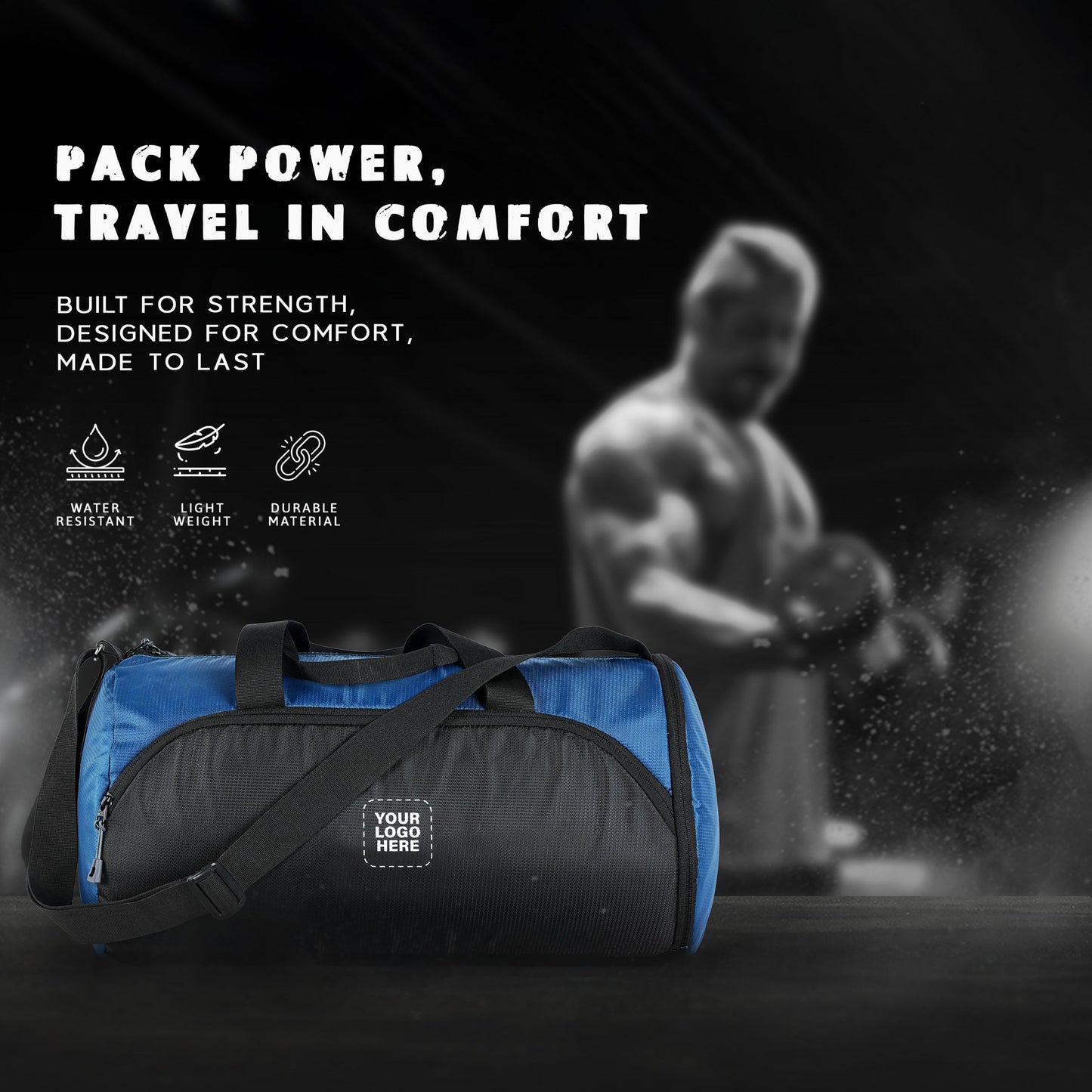 TMPB02 - 30L Gym, Sports & Travel Duffle , Unisex Duffel Bag with Shoe Compartment