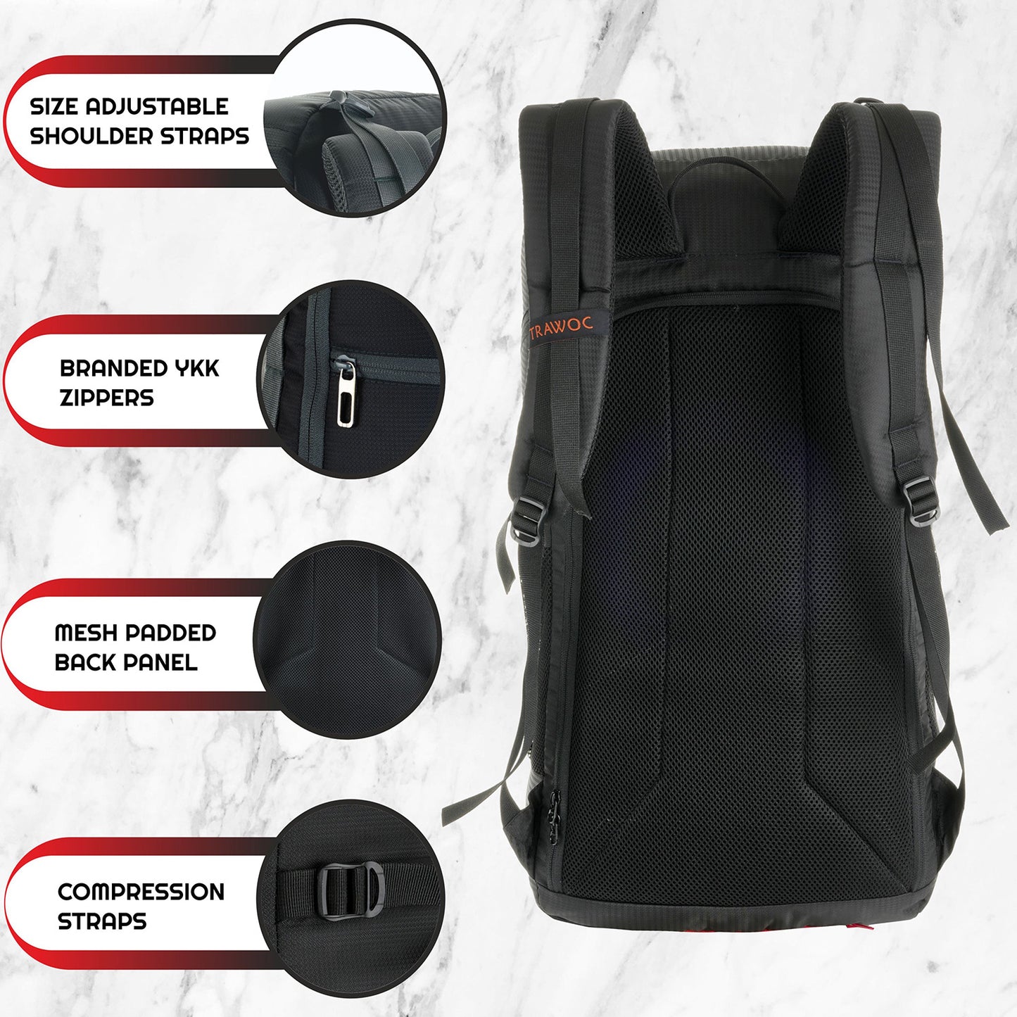 STEALTH 40L  Backpack for Men and Women,with Rain Cover & Shoe Compartment