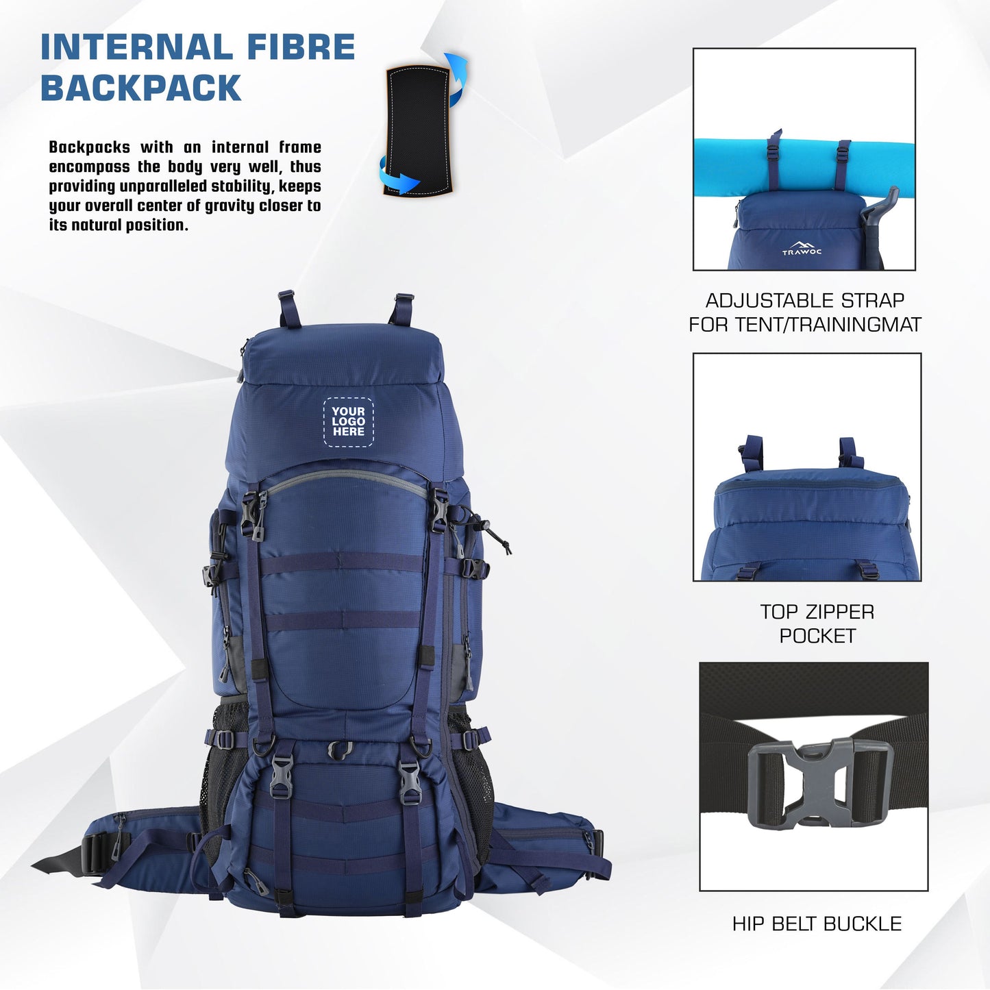 Triumph X 75 L Travel Backpack for Men & Women with Spacious Main Section & Shoe Compartment