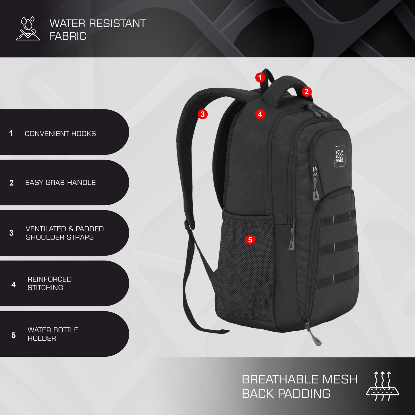 TPB05 - 35L  Office & Travel Bag with 16-Inch Padded Laptop Compartment, USB Charging Port