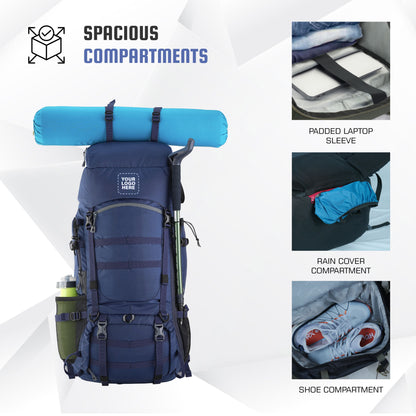 Triumph X 75 L Travel Backpack for Men & Women with Spacious Main Section & Shoe Compartment