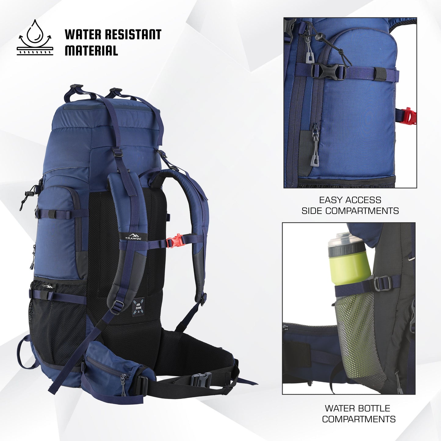 Triumph X 75 L Travel Backpack for Men & Women with Spacious Main Section & Shoe Compartment