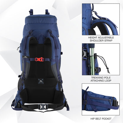 Triumph X 75 L Travel Backpack for Men & Women with Spacious Main Section & Shoe Compartment