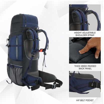 EXPEDITION 80L Rucksack with shoe compartment &  Rain Cover
