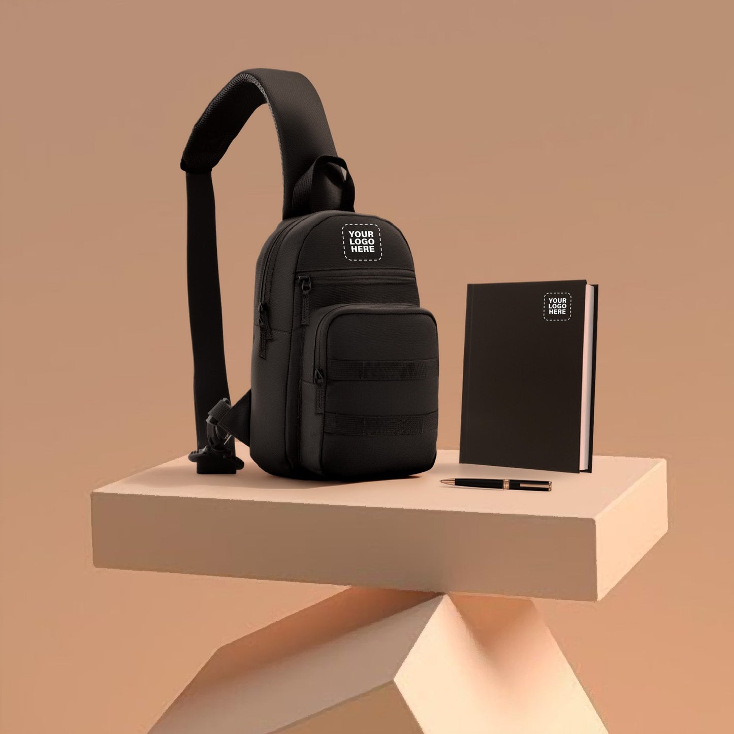 Urban Corporate Gifting Set – Custom Logo Sling Bag, Premium Notebook & Metal Pen
