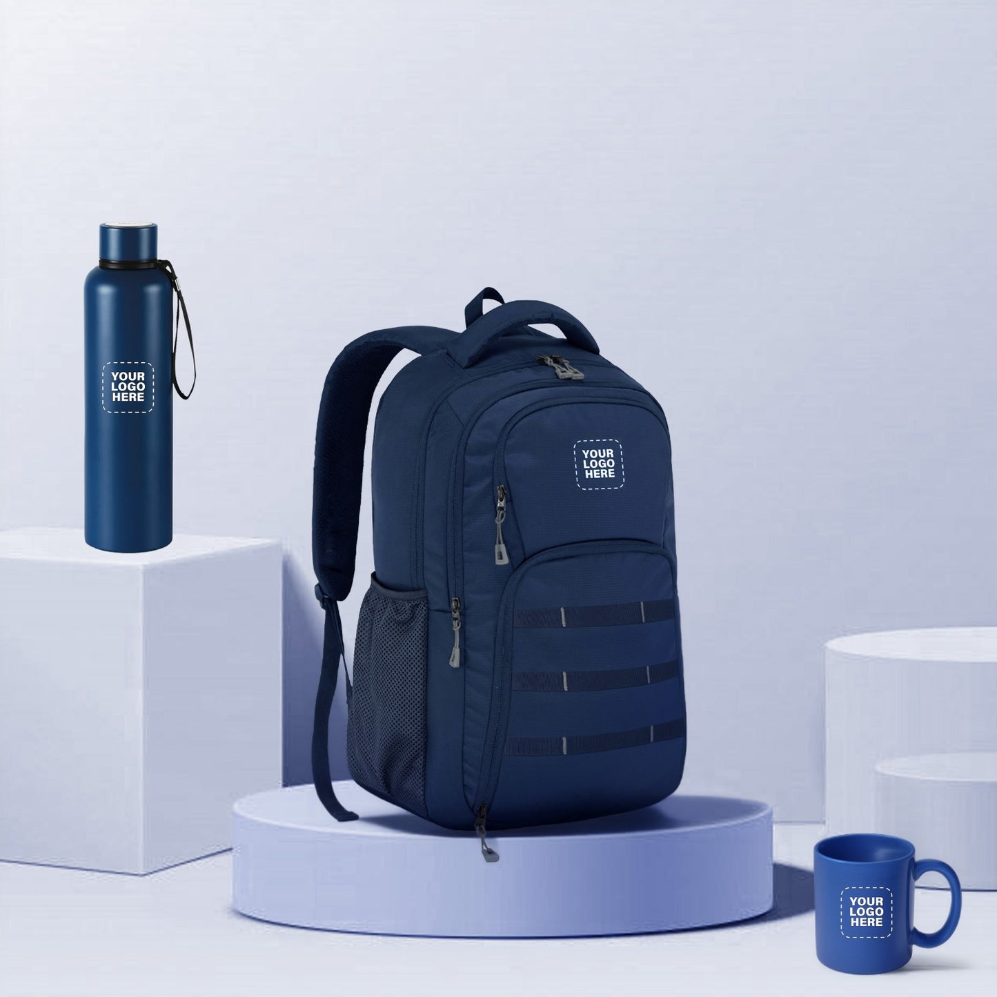 Corporate Gifting Set – Custom Logo Backpack, Metal Bottle & Ceramic Mug
