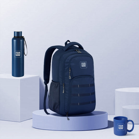 Corporate Gifting Set – Custom Logo Backpack, Metal Bottle & Ceramic Mug