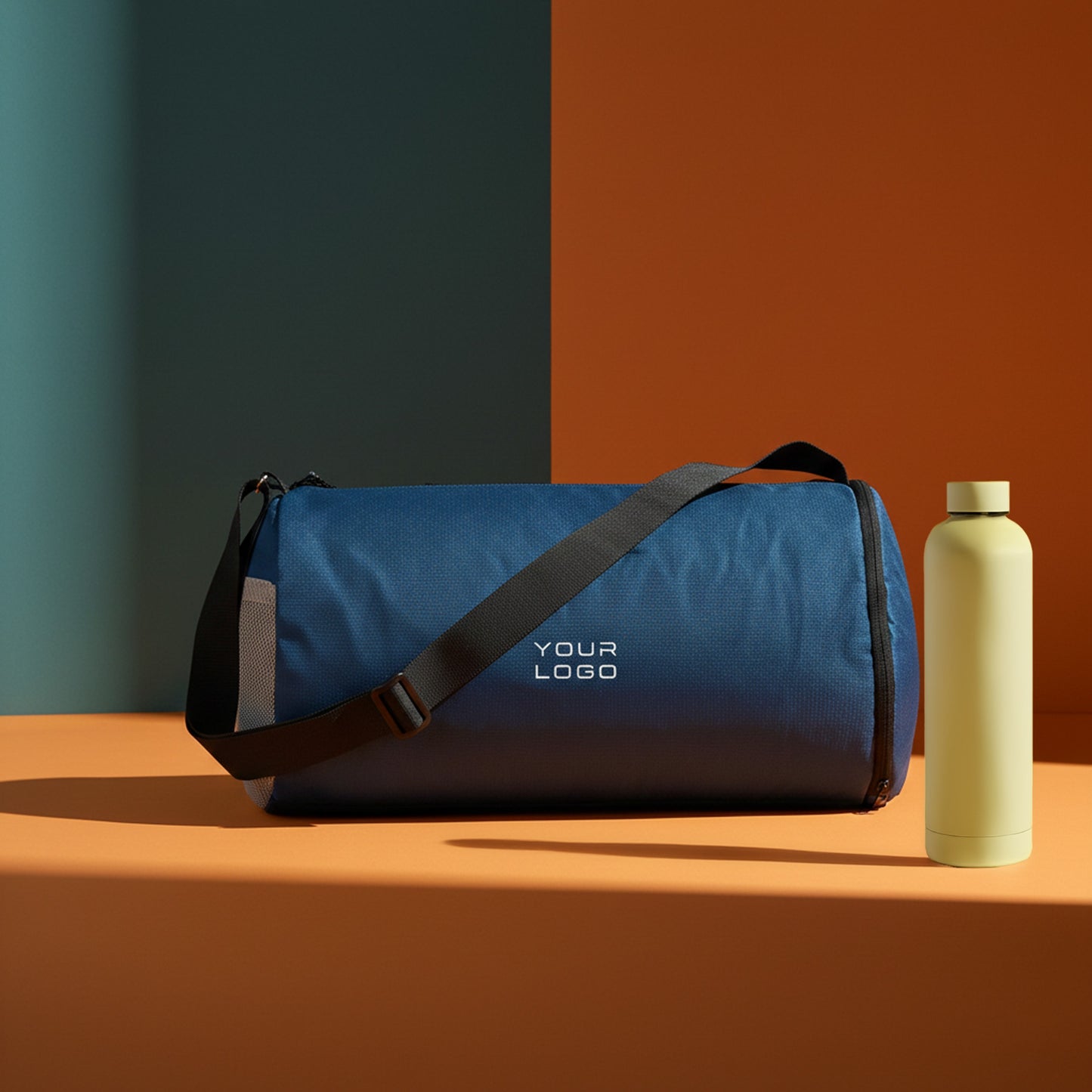 Active Corporate Gifting Set – Custom Logo Duffle Bag & Stainless Steel Bottle