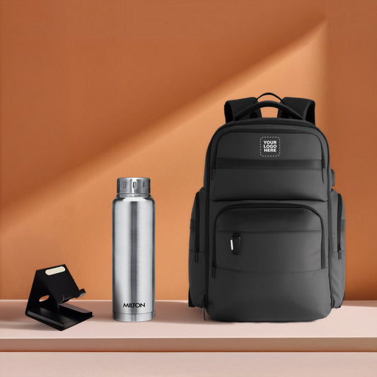 Corporate Utility Gift Set – Logo-Branded Backpack, Milton Bottle & Mobile Stand