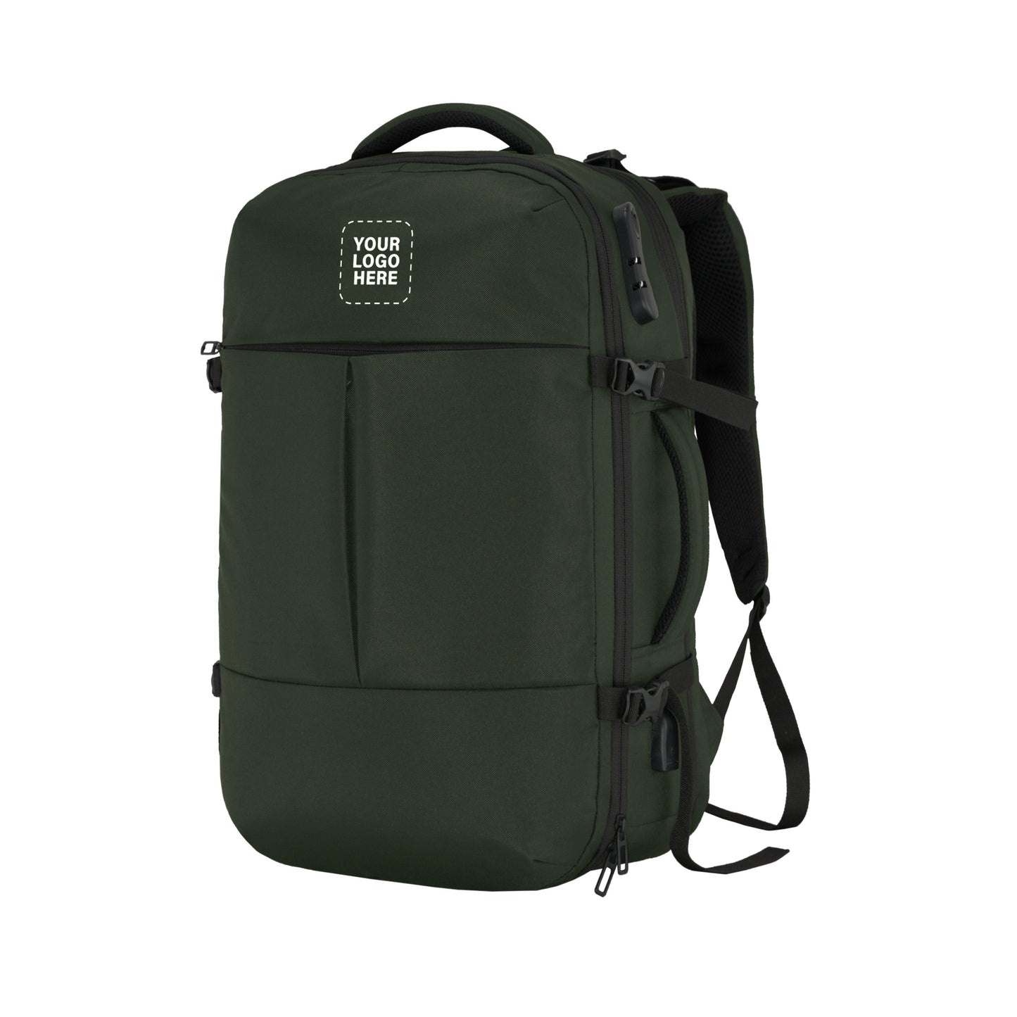 TPB01- 45L Laptop Bag  with Anti-Theft Lock, Expandable Storage, USB Charging, Suitcase-Style Opening