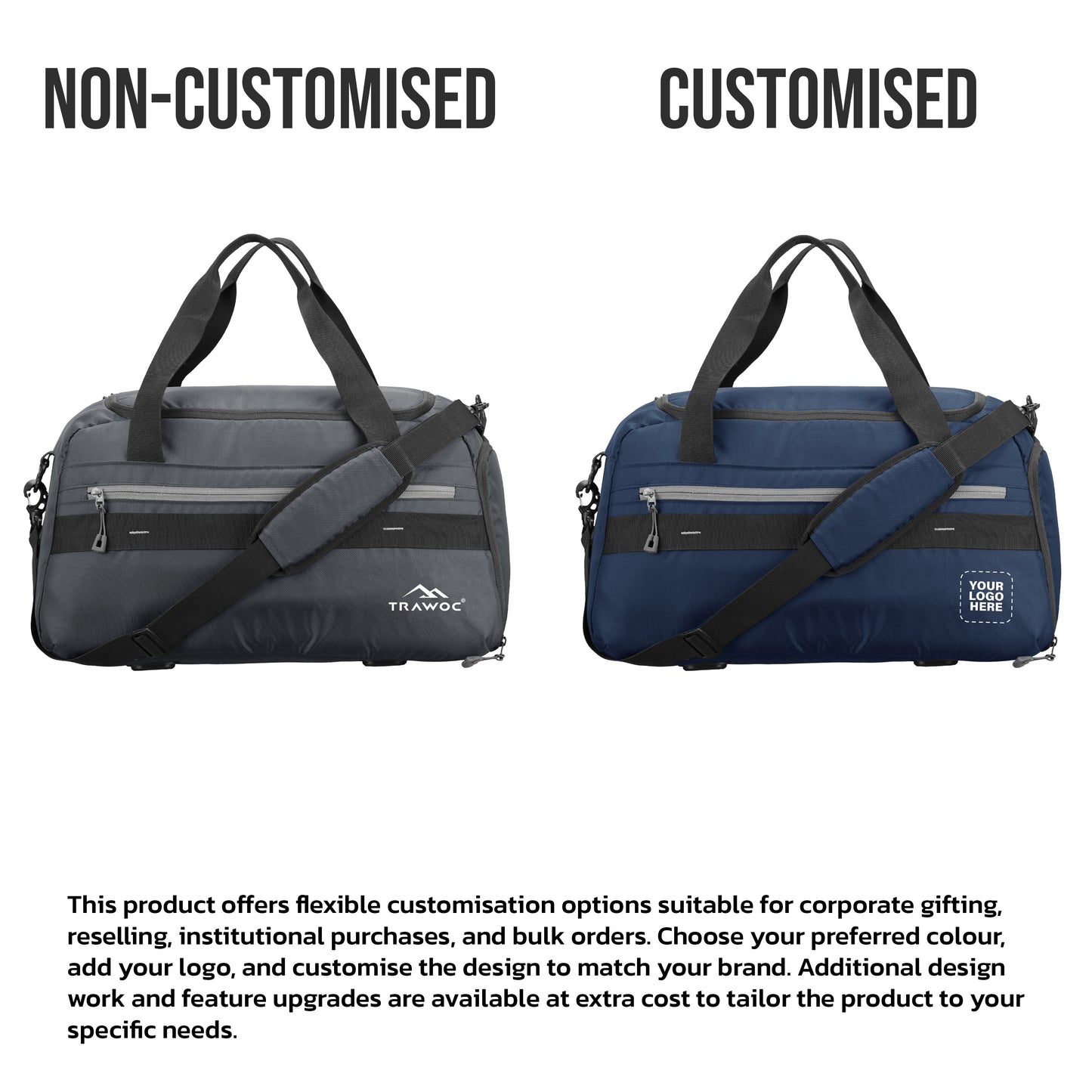 TMPB05 -  35L Duffle Bag, Travel Weekender Bag for men & women with Shoe Compartment, Water-Resistant