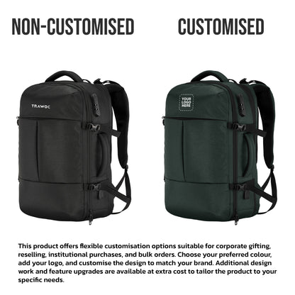 TPB01- 45L Laptop Bag  with Anti-Theft Lock, Expandable Storage, USB Charging, Suitcase-Style Opening